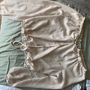 Buttoned, Off the Shoulder Blouse- XL